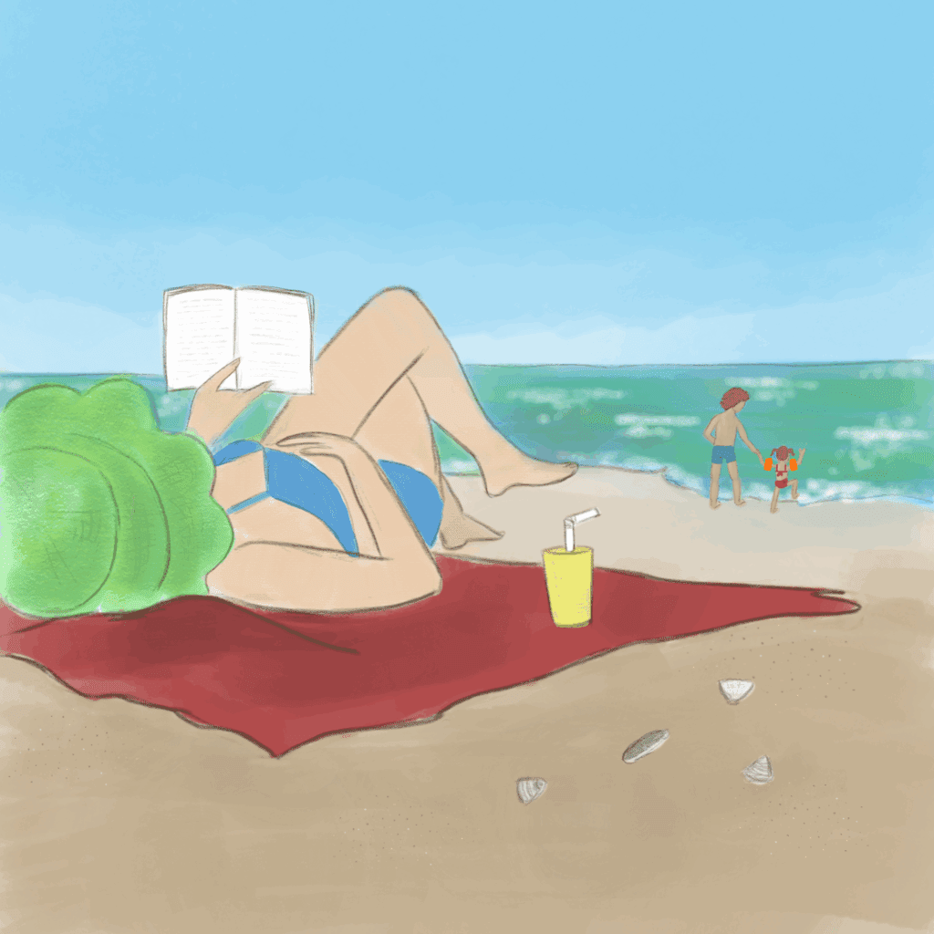 Lezen op het strand